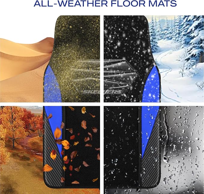 Skechers Car Floor Mats, Waterproof Universal Fit Car Mats, Faux Leather Car - Image 7