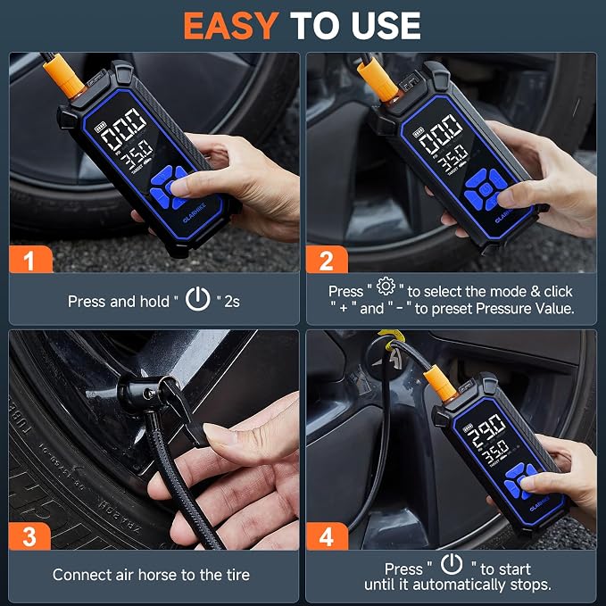 OlarHike Cordless Tire Inflator Portable Air Compressor, Quick Inflation - Image 8