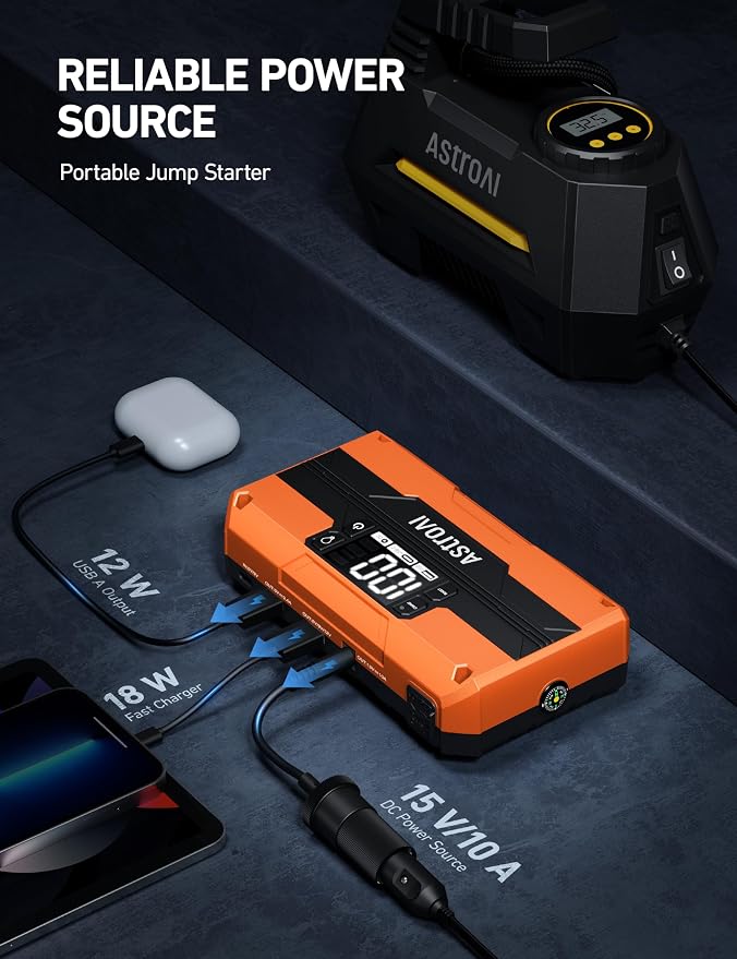 AstroAI T8 Car Jump Starter, 2500A 8-in-1 Jump Box - Image 5