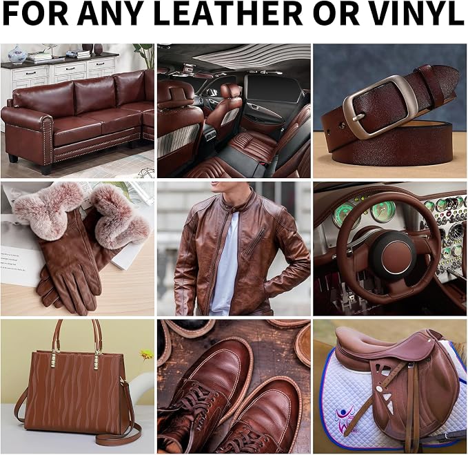 Leather Recoloring Balm, 8.5oz Leather Color Restorer, Medium Brown Leather - Image 2