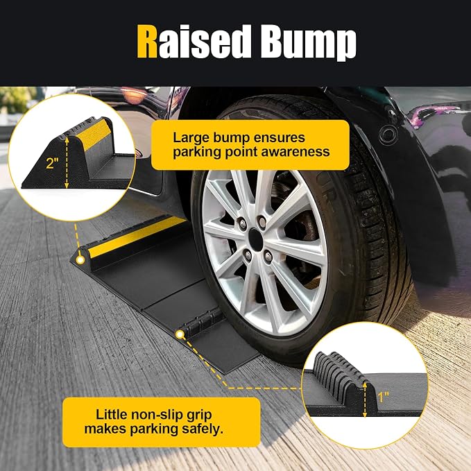 Rubber Garage Parking Mat 17.6 * 23.6 * 2.8" Heavy Duty Wheel Stoppers - Image 3