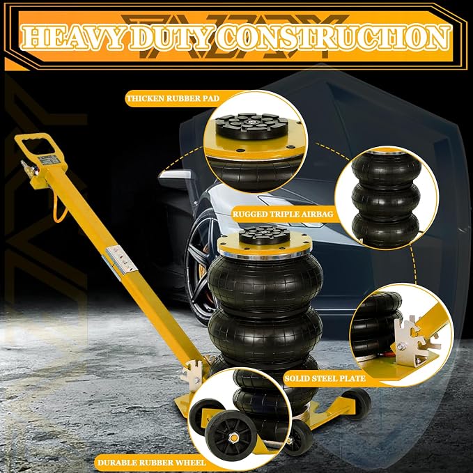 5T Triple Bag Air Jack 11000lbs Pneumatic Jack 3s Fast Lift Up 16in Airbag Jack - Image 5