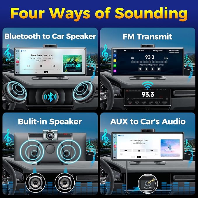 10.26" Wireless Apple CarPlay Android Auto Car Screen - Image 6