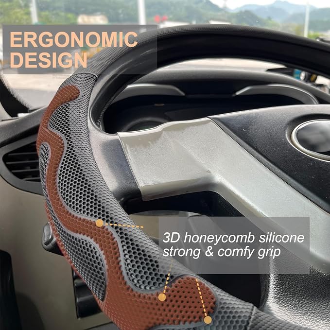 PINCTROT XL Size 17.5-18 Inch Comfy Grip Steering Wheel Cover - Image 2