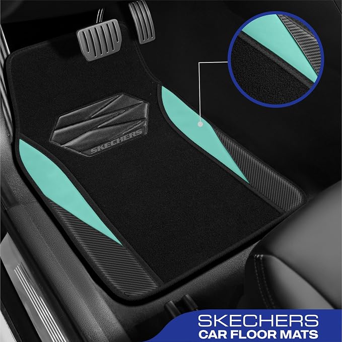 Skechers Car Floor Mats, Waterproof Universal Fit Car Mats, Faux Leather Car - Image 2