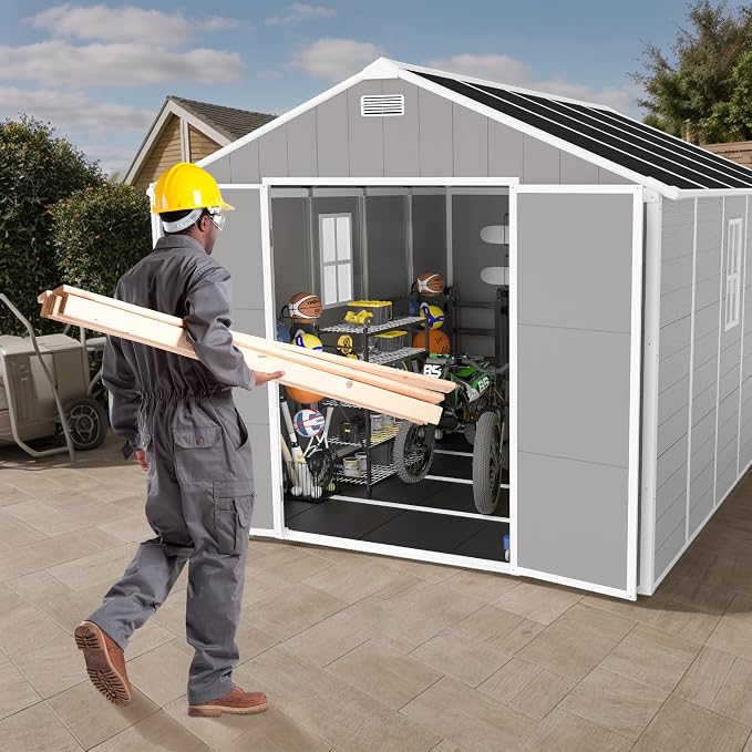 MyVoice 10x8 FT Outdoor Resin Storage Shed - Image 8