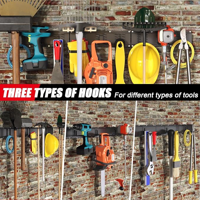48 Inches Garage Organization, Wall Mount Garden Tool Organizer, 660lbs - Image 4