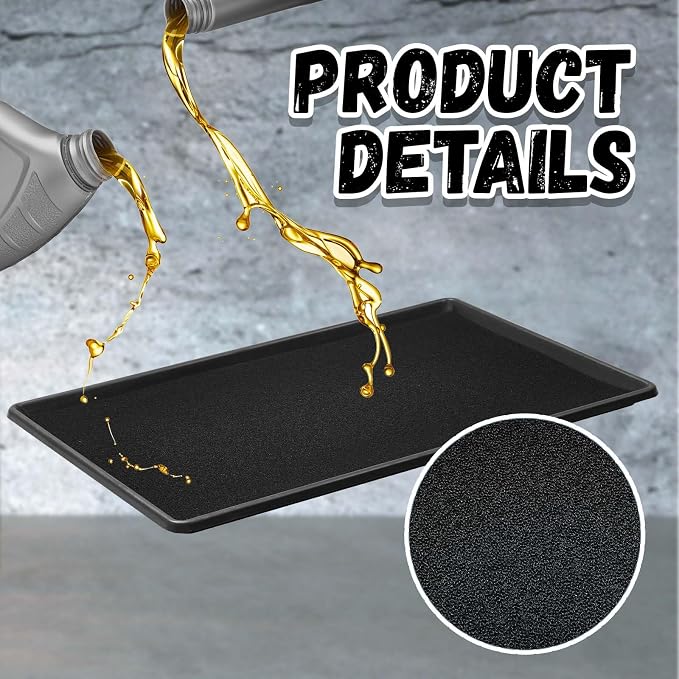 Uiifan 1 Set 35 x 24 x 1.4 Inch Oil Drain Drip Pan - Image 3