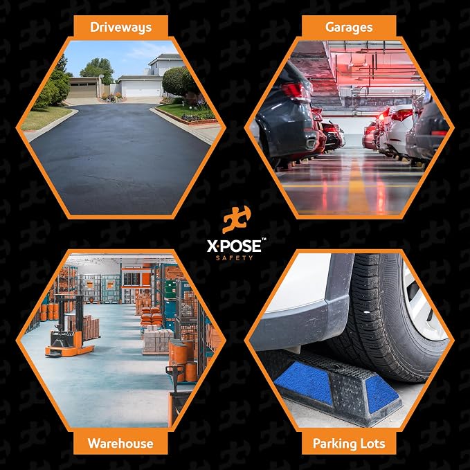Xpose Safety 72" Heavy Duty Rubber Parking Stopper – 6 Pack Wheel Blocks - Image 7