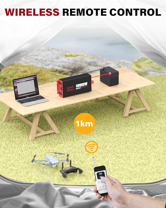 1000 Watts Pure Sine Wave Power Inverter 12V DC to 110V 120V AC Converter - Image 4