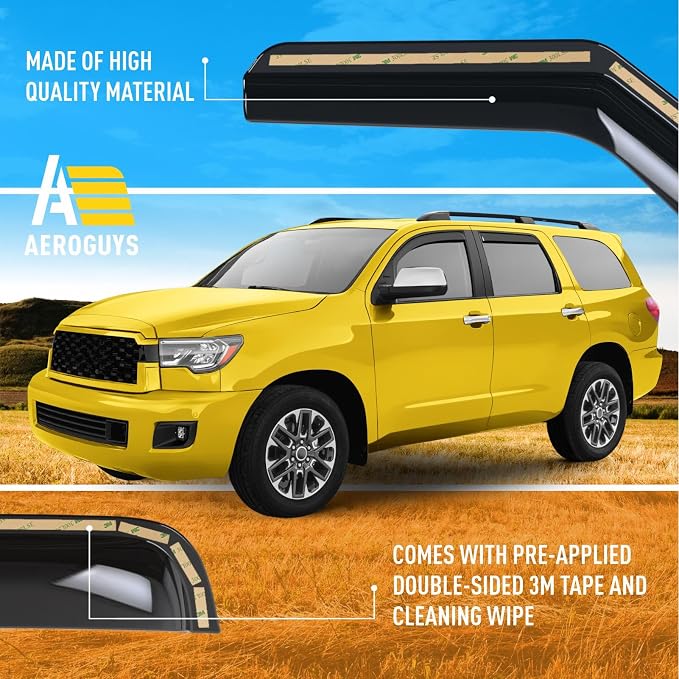 Extra Durable Window Deflectors in-Channel Window Visors Rain Guards Fit - Image 6