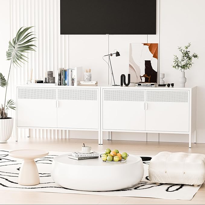 2 Door Storage Sideboard, Metal Storage Cabinet - Image 5