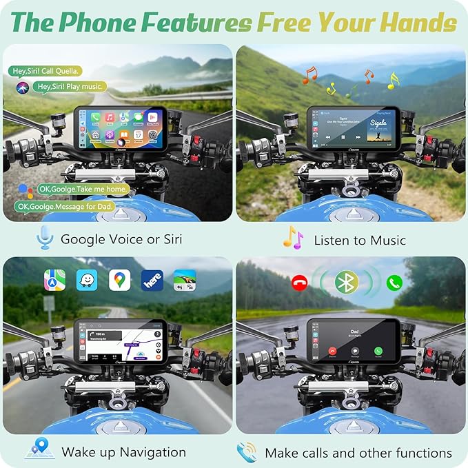 Carpuride W603D Motorcycle GPS Carplay Screen, Wireless CarPlay & Android Auto - Image 5