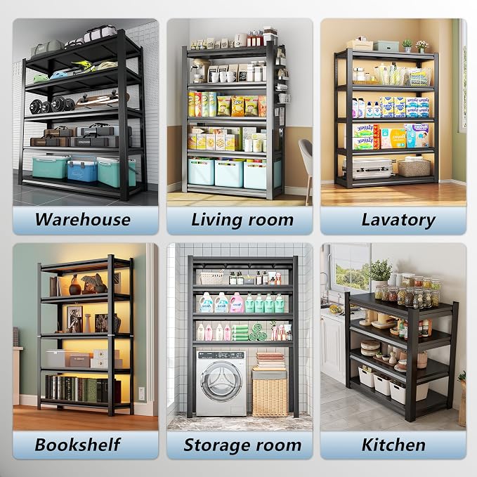 Metal Storage Rack Tier Height Free Adjustable Garage Tool Rack Load Capacity - Image 8