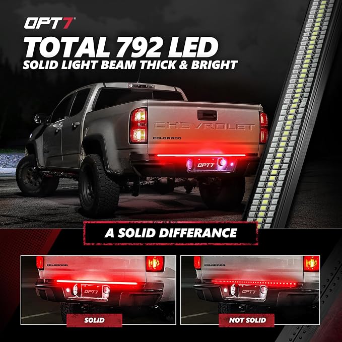 OPT7 48" Redline Triple Row LED Tailgate Light Bar w/Sequential RED Turn Signal - Image 5