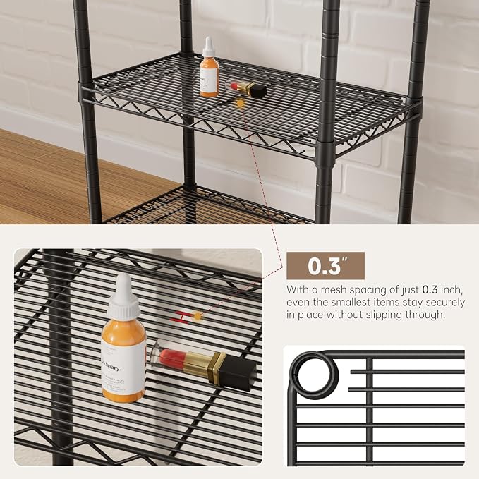 SINGAYE 6 Small Wire Shelves Kitchen Pantry Close Home Organizers and Storage - Image 3