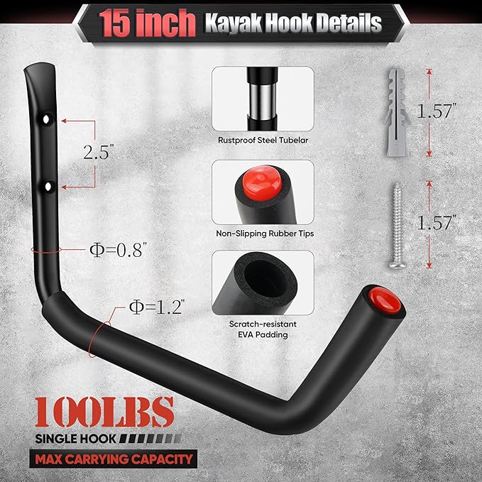 Nacial 10 Pack Garage Hooks Heavy Duty, 100LBS Capacity Garage Hooks - Image 3