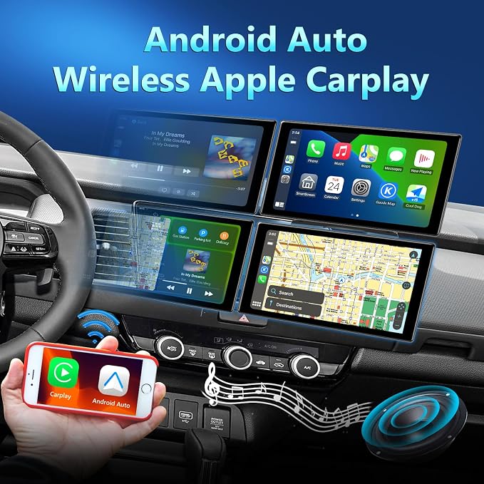 9inch Portable Carplay Screen for Car, Wireless Apple Carplay & Android Auto - Image 2
