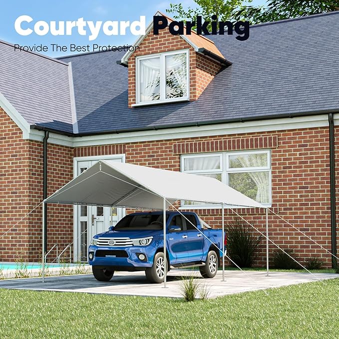 Quictent 10x20 ft Heavy Duty Car Canopy Galvanized Frame Carport Outdoor Party - Image 8