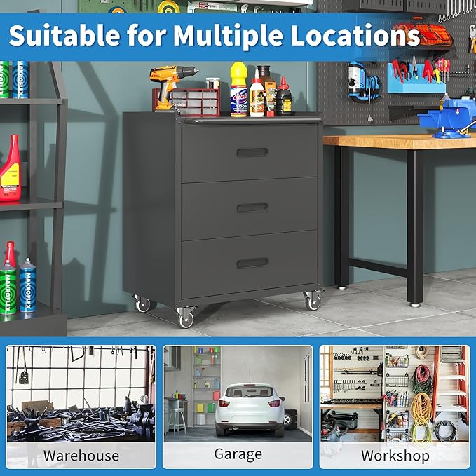 Metal Tool Cabinet, Garage Storage Cabinet System, Wall Cabinet & Locking - Image 4