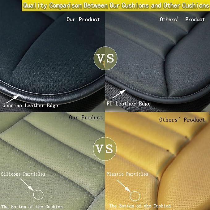 Car Seat Cushion Pad for Home Use Car Driver Seat Office Chair Memory Foam Seat - Image 2