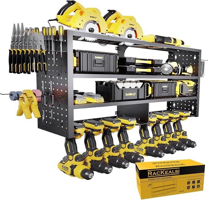 Large Power Tool Organizer Wall Mount, 4 Layer Garage Storage Cordless Tool by Unknown