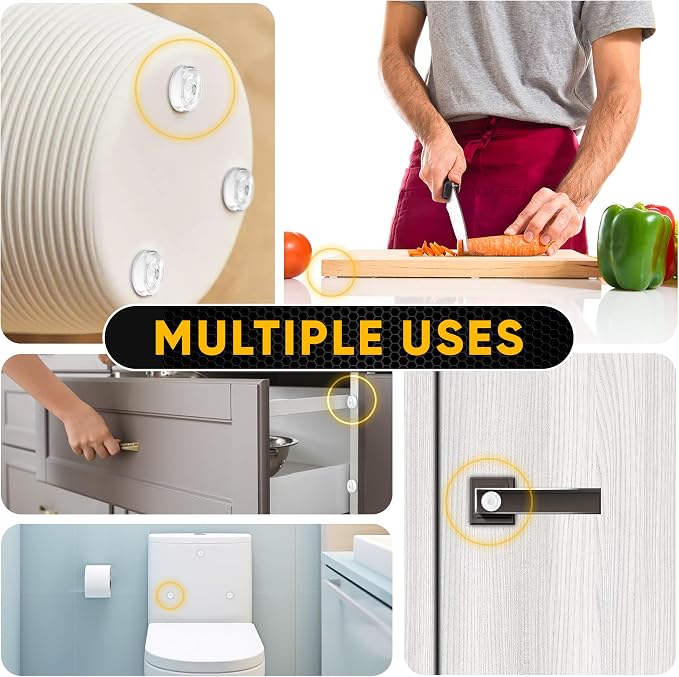 25 Clear Silicone Cabinet Door Bumpers – Self-Adhesive Pads, Quiet Soft Close - Image 4