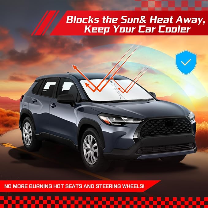 ARISMOTOR Windshield Sun Shade for Toyota Corolla Cross 2022-2025 2026 - Image 7