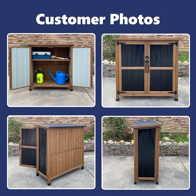 Wood & Metal Outdoor Storage Cabinet - Image 2