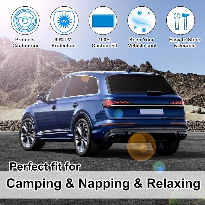 TINGLU Window Shades for Audi Q7 SUV 2016-2025 Accessories Side Full Windows - Image 6