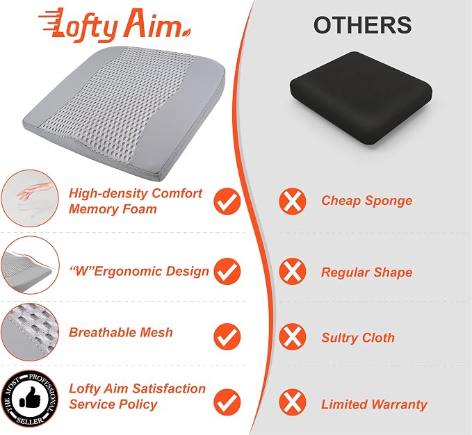 Car Seat Cushion, Comfort Memory Foam Car Cushions - Image 9