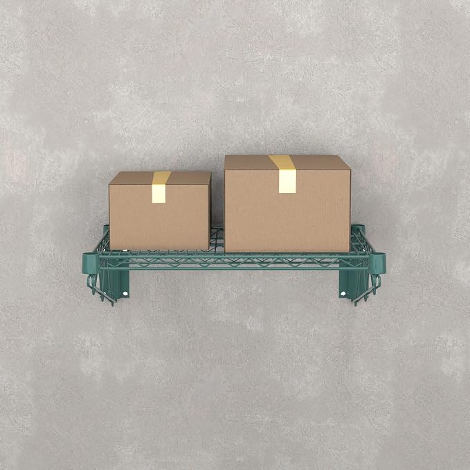 18" x 24" Green Epoxy Wire Wall Mount Shelf - Image 2
