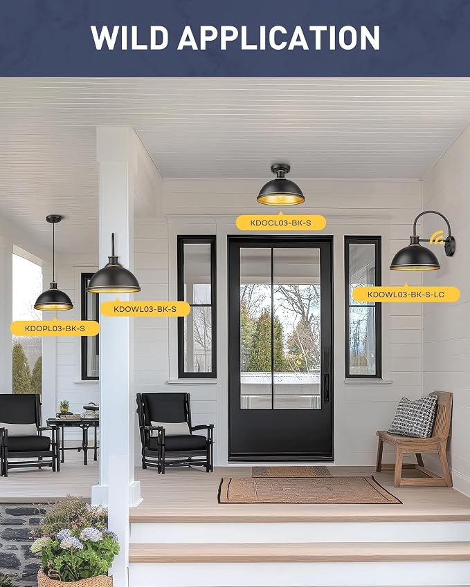 kudos Dusk to Dawn Porch Light Motion Sensor Outdoor Gooseneck Light Fixture - Image 7