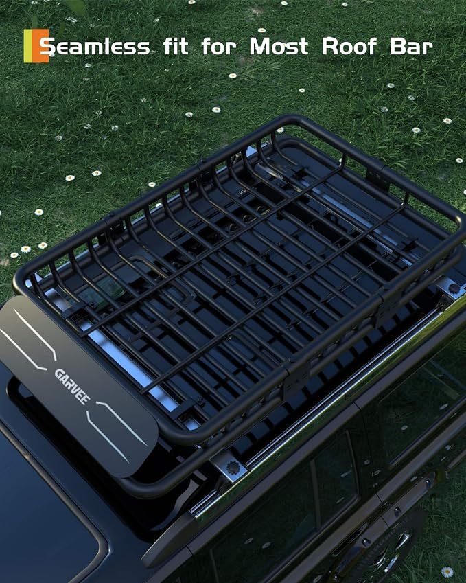 51" x 36" Universal Roof Rack Carrier Basket, 200 Lbs Capacity Car Cargo Rack - Image 7