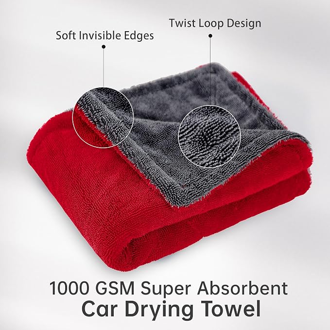 LIVOS Extra Large Car Drying Towel, Twisted Terry Microfiber Towels - Image 2