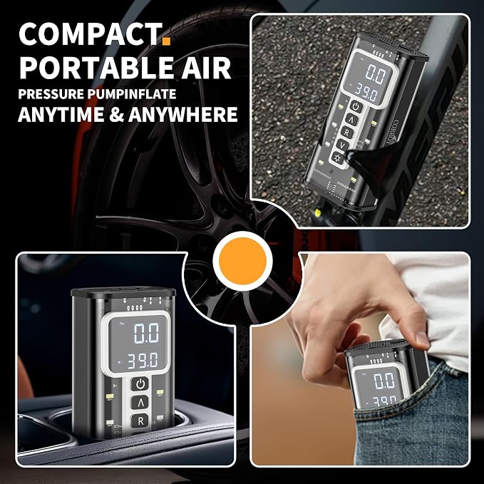 Tire Inflator Portable Air Compressor – 20000mAh Battery, 150PSI Cordless Bike - Image 5
