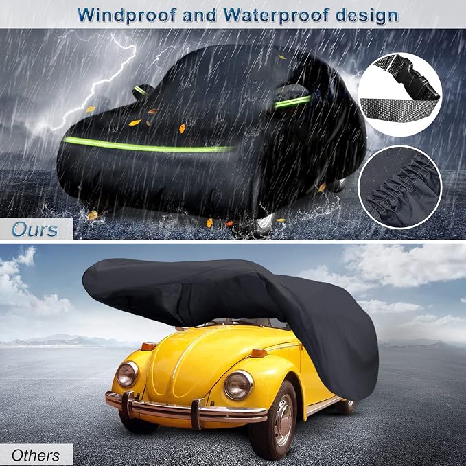 for New Beetle Car Cover Waterproof All Weather Heavy Duty Protection Outdoor - Image 5