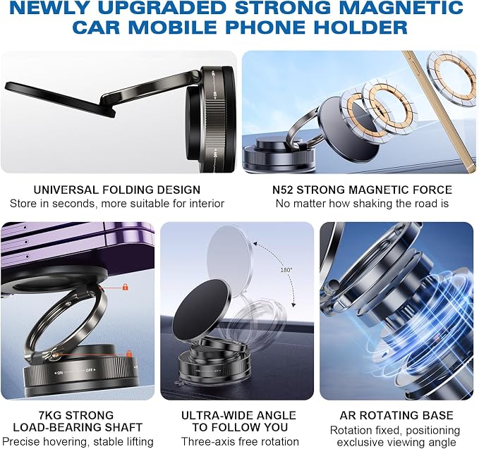 Vipbu Phone Mount, Vipbu Phone Holder, Car Phone Holder, 360° Adjustable Vacuum - Image 3