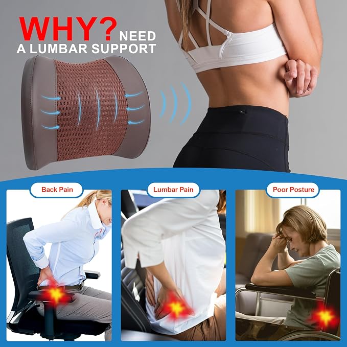 Memory Foam Lumbar Support Cushion Relieves Lower Back Pain - Image 3
