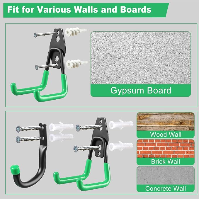 LANDNEOO Garage Hooks, Heavy Wall Mount Duty Hooks - Image 5