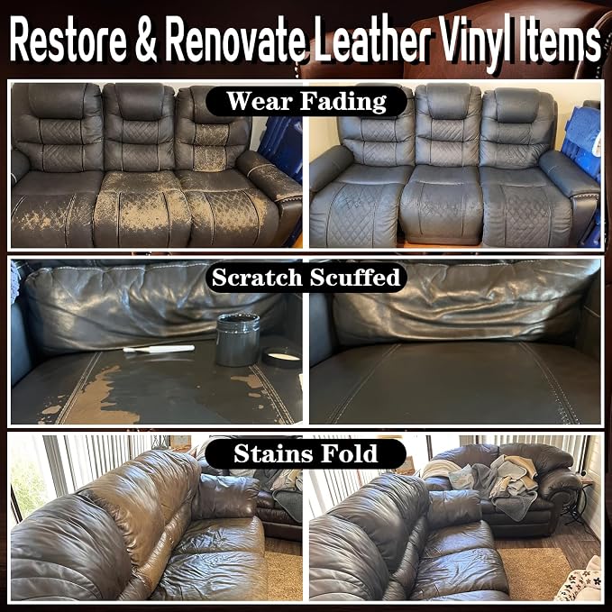 Dark Gray Recoloring Balm Leather Vinyl Auto Dash Board Car Interior Seats - Image 2