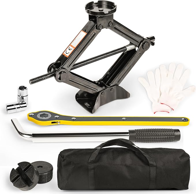 Car Jack Kit/ 2.5 Ton/5512 Pounds Universal Scissor Jack Kit by Unknown