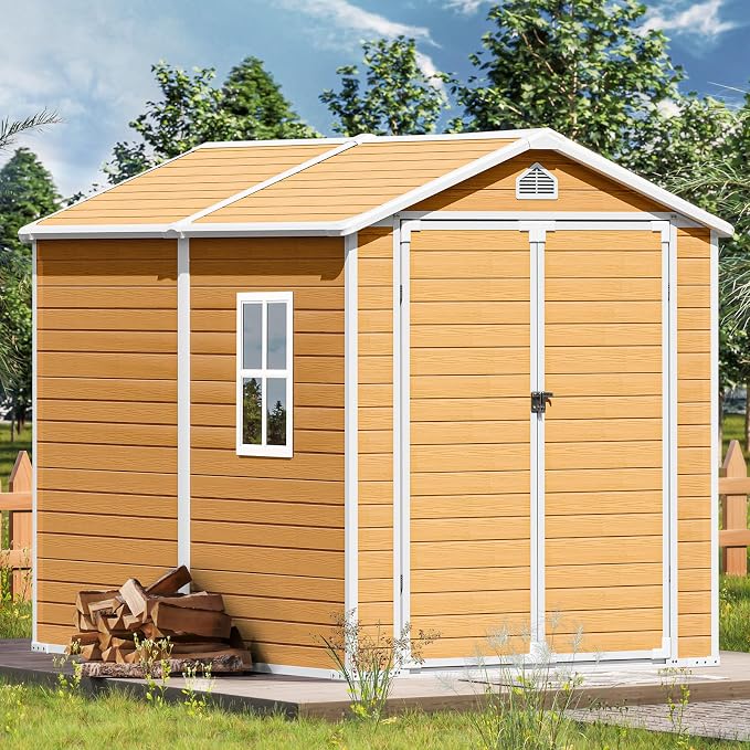 Plastic Sheds 8x6 Resin Outdoor Storage by WACASA