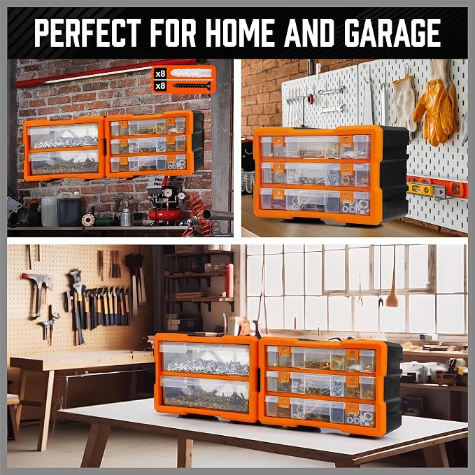 HORUSDY 38-Drawer Durable Screw Organizer, Small Parts Organizer - Image 9