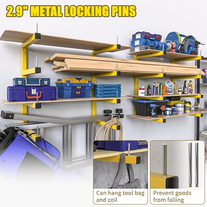 4-Pack Lumber Storage Rack, Wood Storage Racks Wall Mount, Heavy Duty Garage - Image 5