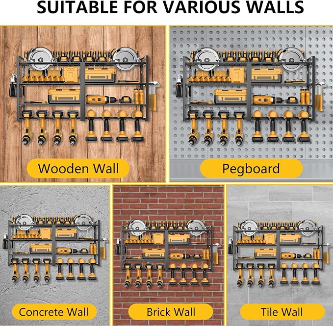 Power Tool Organizer Wall Mount：Heavy Duty Drill Holder Rack - Image 6