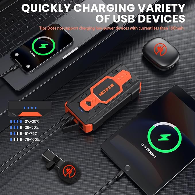 NEXPOW Car Battery Jump Starter 3000A, Portable Jumper Starter 12V Car Battery - Image 3