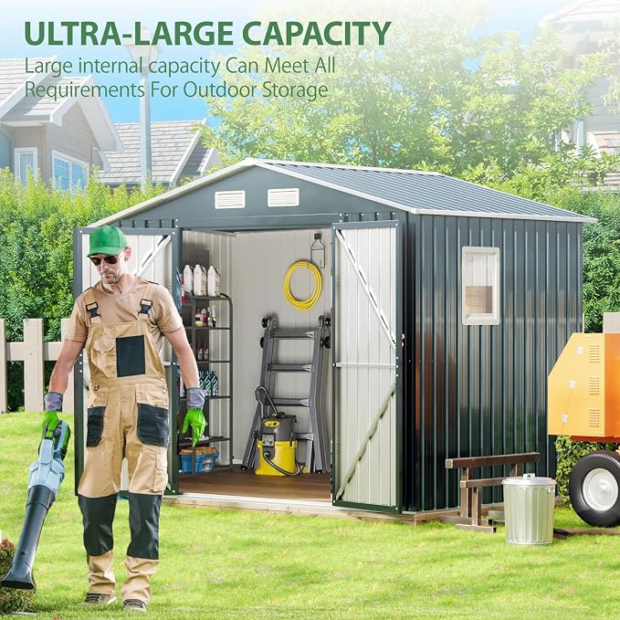 Breezz 6x8FT Outdoor Steel Storage Shed - Image 4