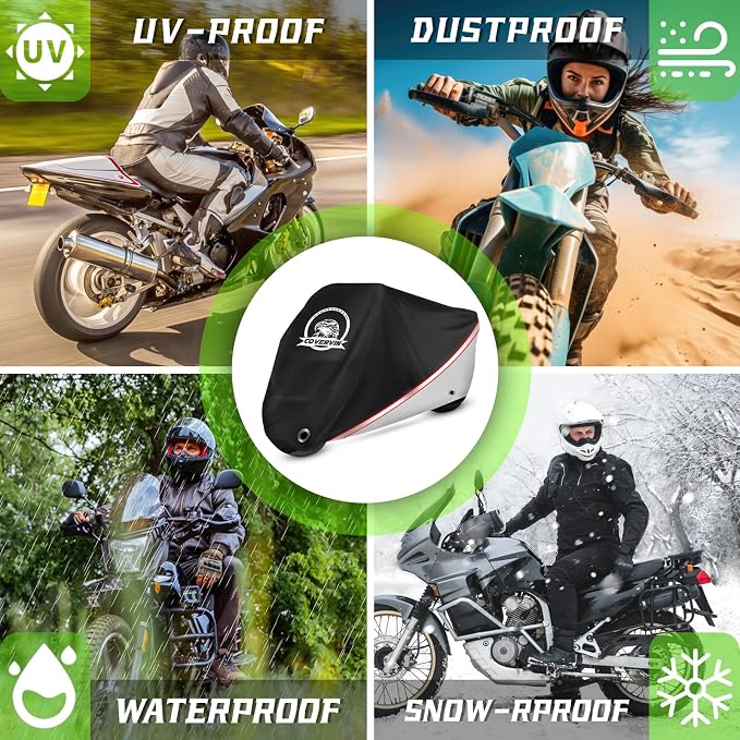 COVERVIN Motorcycle Cover, All Weather Outdoor Waterproof Night Protection - Image 6
