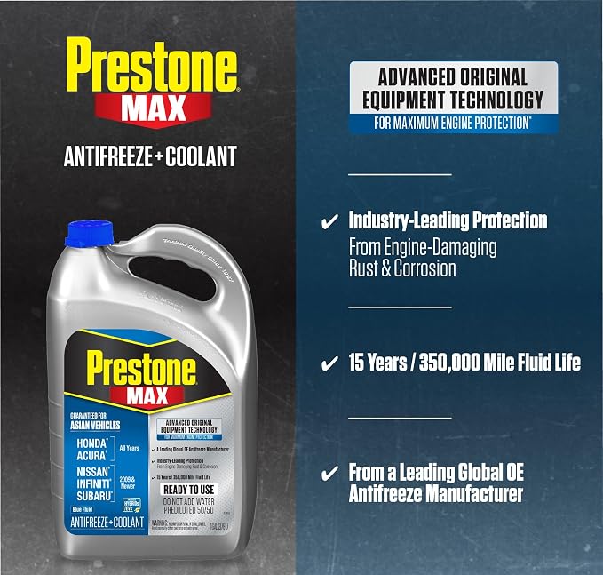 Prestone AF6310 MAX Asian Vehicles Blue Antifreeze and Coolant, 1 Gallon - Image 3